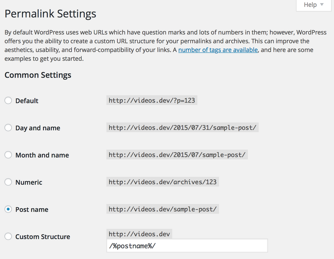 Remove the date from your WordPress blog by updating Permalink