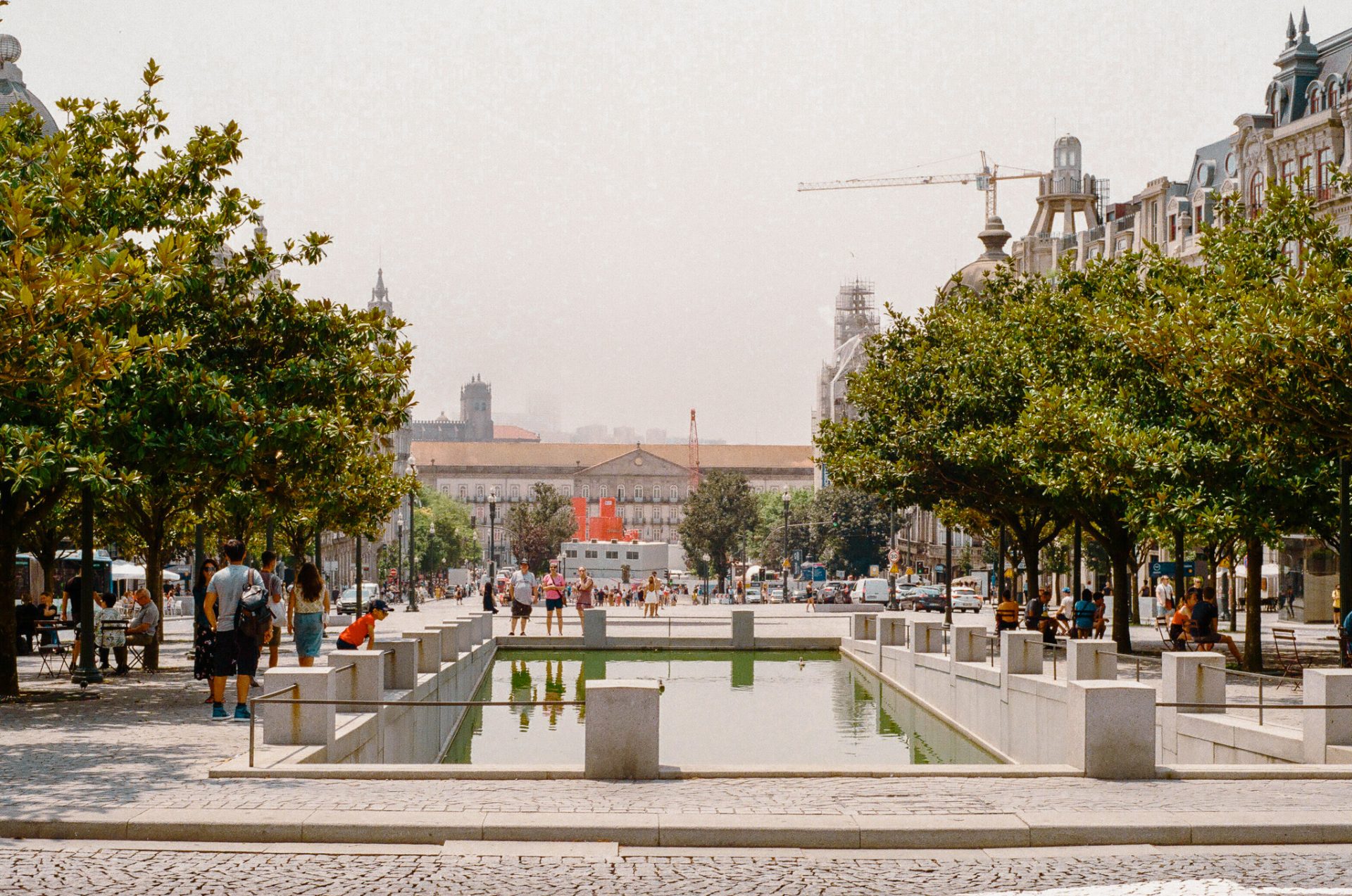 A view of one of Porto's plazas